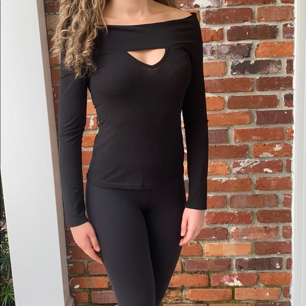 Off the shoulder black top